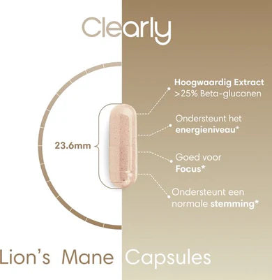 Clearly Lion's Mane Extract - 500 mg (60 capsules)